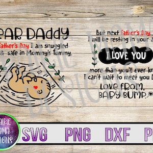 Querido papá te amo SVG PNG DXF pdf archivo recortado archivo digital descarga digital primer día del padre ultrasonido nuevo papá golpe de bebé