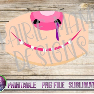 silly monster druipende snot neus roze kinderen gezicht cover ontwerp PNG digitale download 300 dpi leuk monster