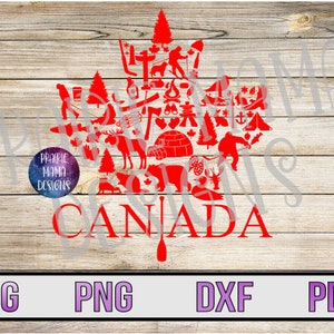 ClipArt foglia d'acero Canada SVG PNG DXF pdf file di taglio file digitale download digitale cose canadesi