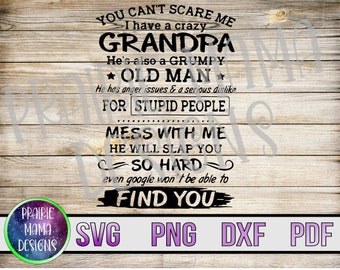 Crazy Grandpa SVG: Grumpy Old Man Cut File (Digital Download)