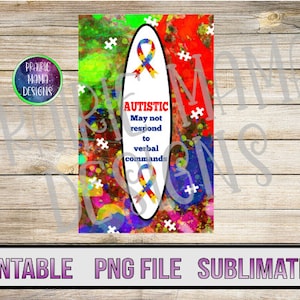 Autismo Autistico potrebbe non rispondere ai comandi verbali coperchio cintura di sicurezza design file digitale download digitale 300 dpi