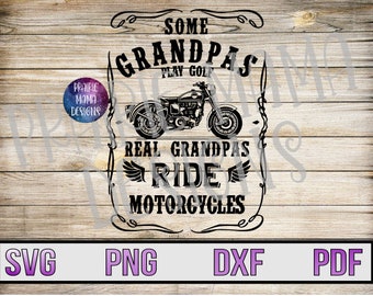 Motorcycle Grandpa SVG: Biker Grandfather Clipart (Digital Download)