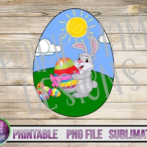 Easter Bunny Egg Puzzle para MOQ PNG archivo digital de sublimación descarga digital imprimible 300 dpi lindo conejito con huevo