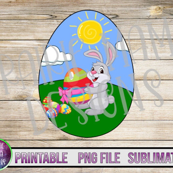 Easter Bunny Egg Puzzle for MOQ PNG sublimation digital file printable digital download 300 dpi cute bunny rabbit holding egg
