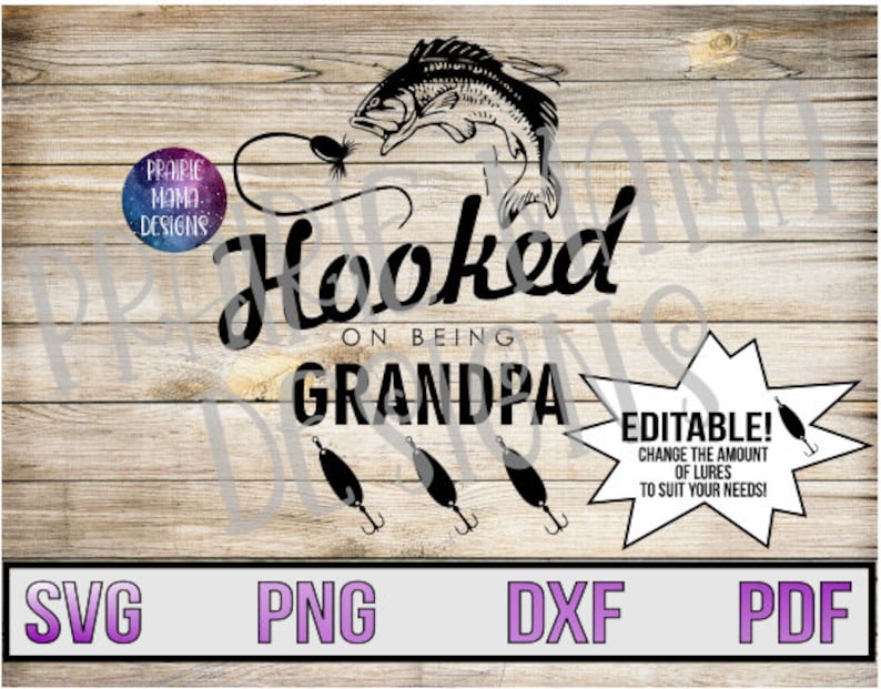 Download Hooked on being Grandpa fishing SVG PNG DXF pdf cut file ...