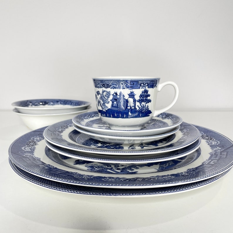 Blue Willow Dinner Set for 2/ 10 Pieces by Johnson Bros. England Etsy