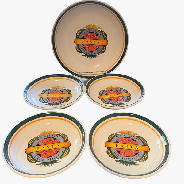 Italian Pasta Bowls Set Etsy