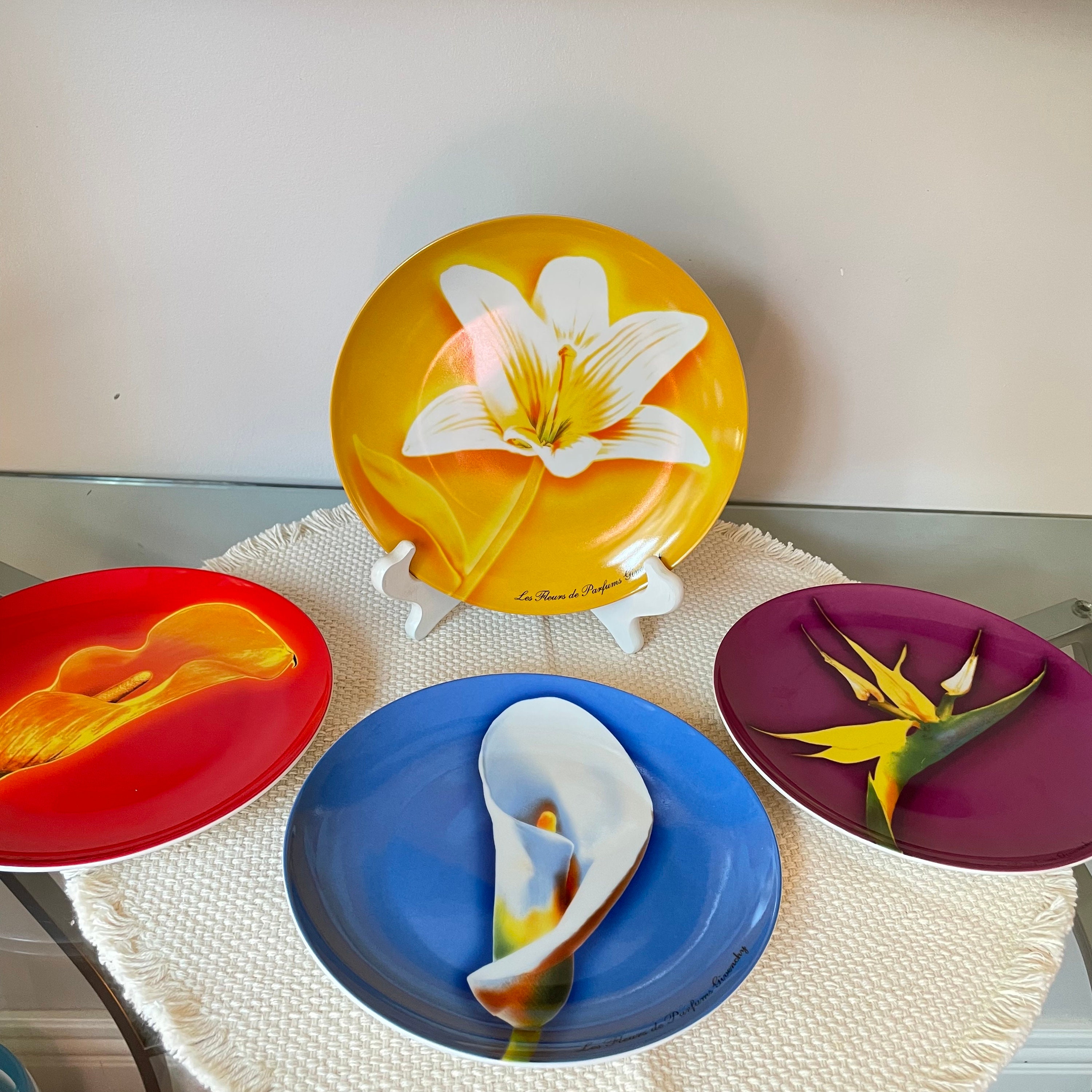 Vintage Givenchy Porcelain Desert Plates Set of 4 Floral Design Etsy