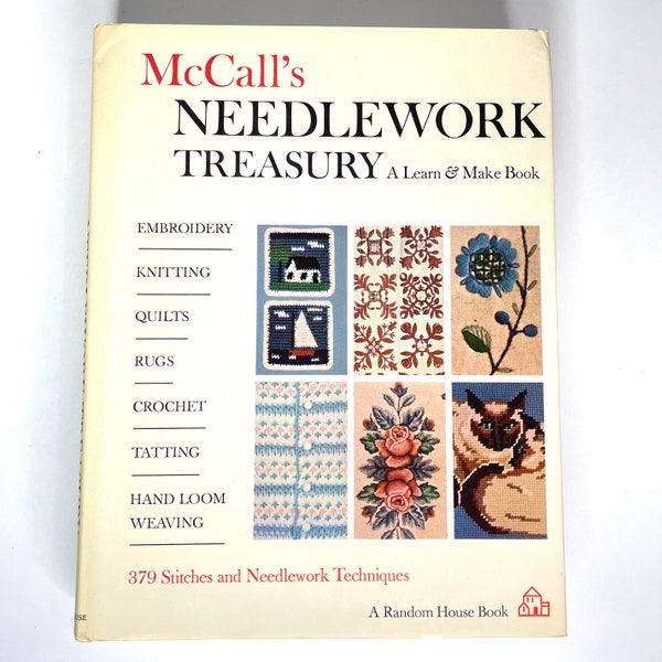 Vintage McCalls Needlework Treasury A Learn and Make Book by A Random House book Publisher 379 Stitches and Needlepoint technics Art Craft