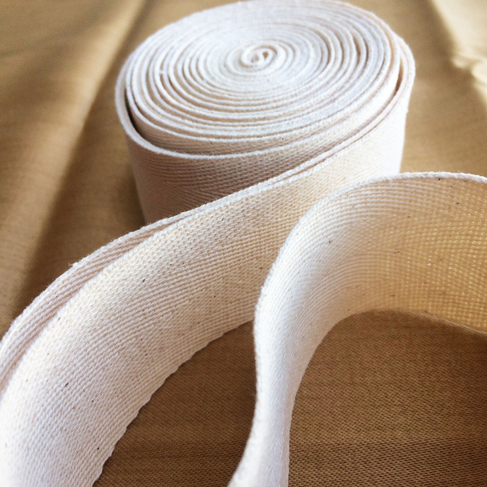 Cotton Twill Tape Ribbon 11/2 & 2 Inch X 5 Yard Bias Herringbone