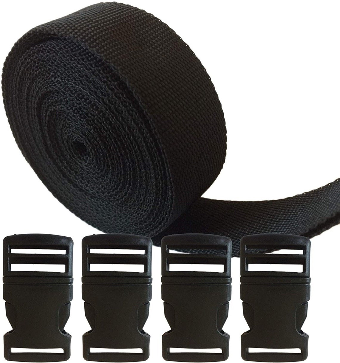 Nylon Webbing Straps Fastener 1 Inch 5 yards with Plastic Etsy