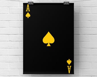 App State Ace of Spades Print | College Dorm Art (Digital Download)