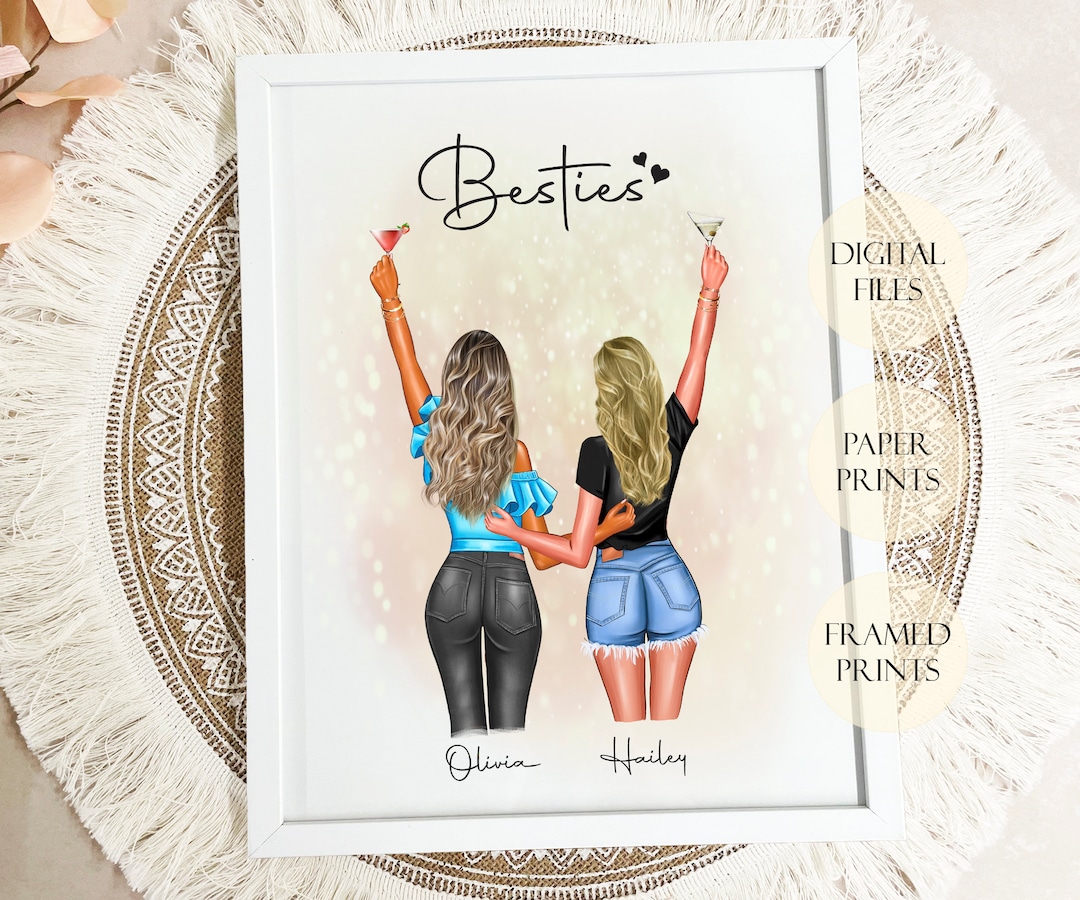 Best Friend Art Print Best Friend Wall Art Best Friend Gift Etsy