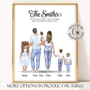 Family Gift Custom Family Portrait Illustration Personalized Gifts Family Print Beach Family Picture With Pets New Family Drawing New Home