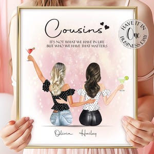 Cousins Print Personalized Gift For Cousin Gift From Cousin Birthday Gift To Cousin Picture Personalised Cousin Present Cousins Painting