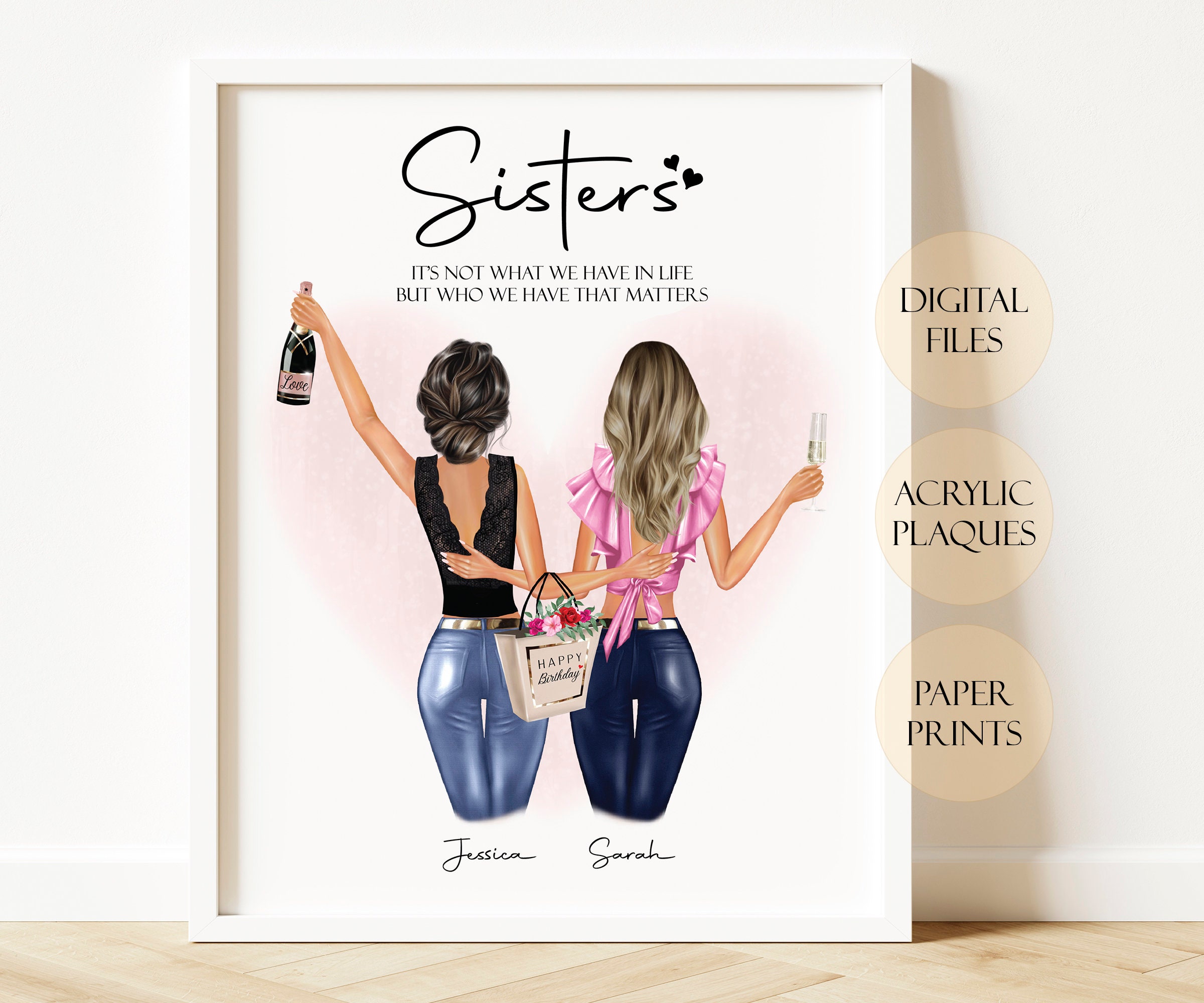 Sisters Gift Personalized Gifts For Sister Print Custom Gift - Etsy