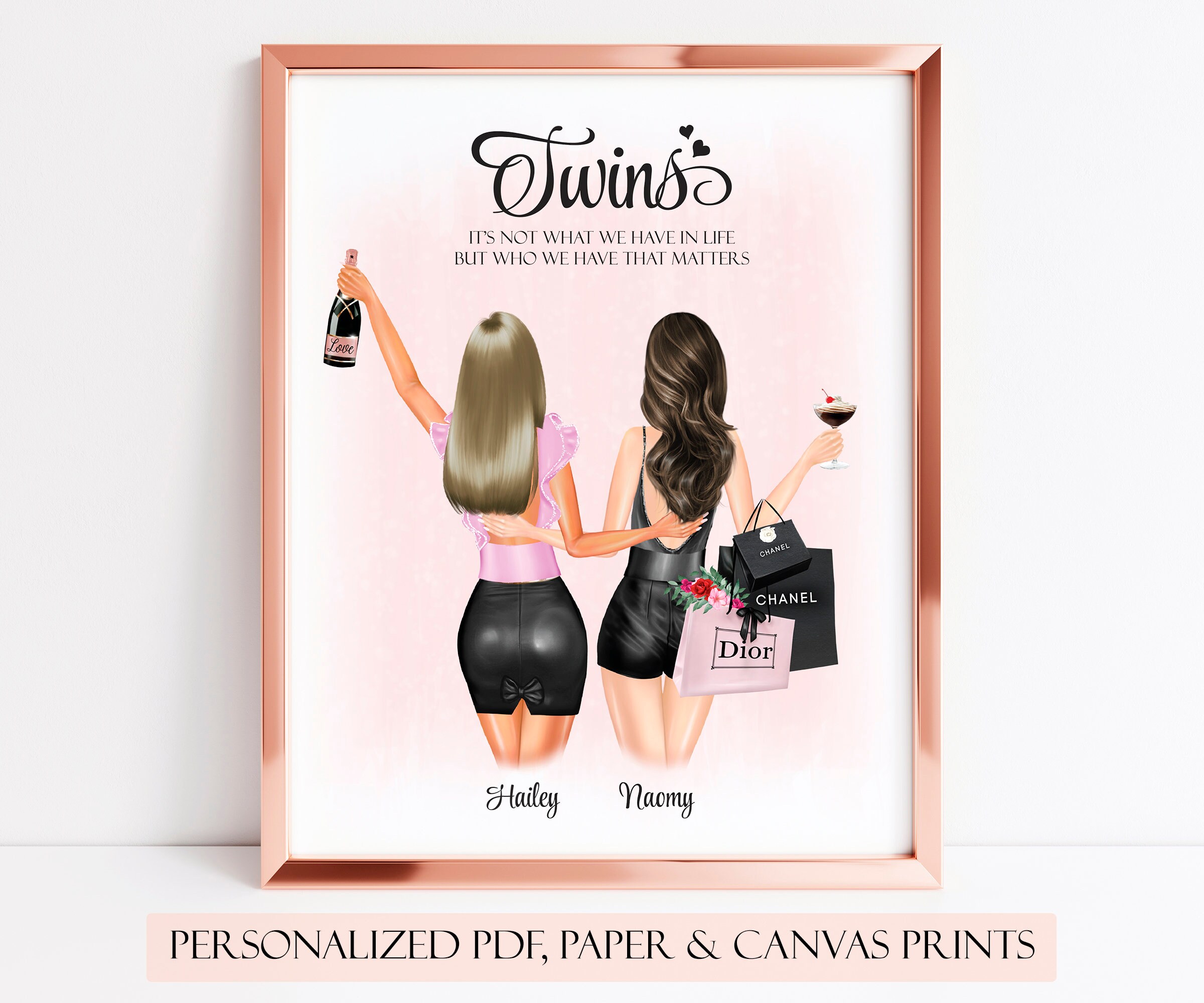Twins Gift Ideas Happy Birthday Twin Sisters Gift From Sister Etsy