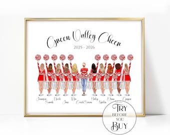 Cheer Gift Personalized Cheerleader Print Personalized Cheerleader Gift Cheer Friend Gift Cheerleader Poster Cheer Team Gift Custom Picture