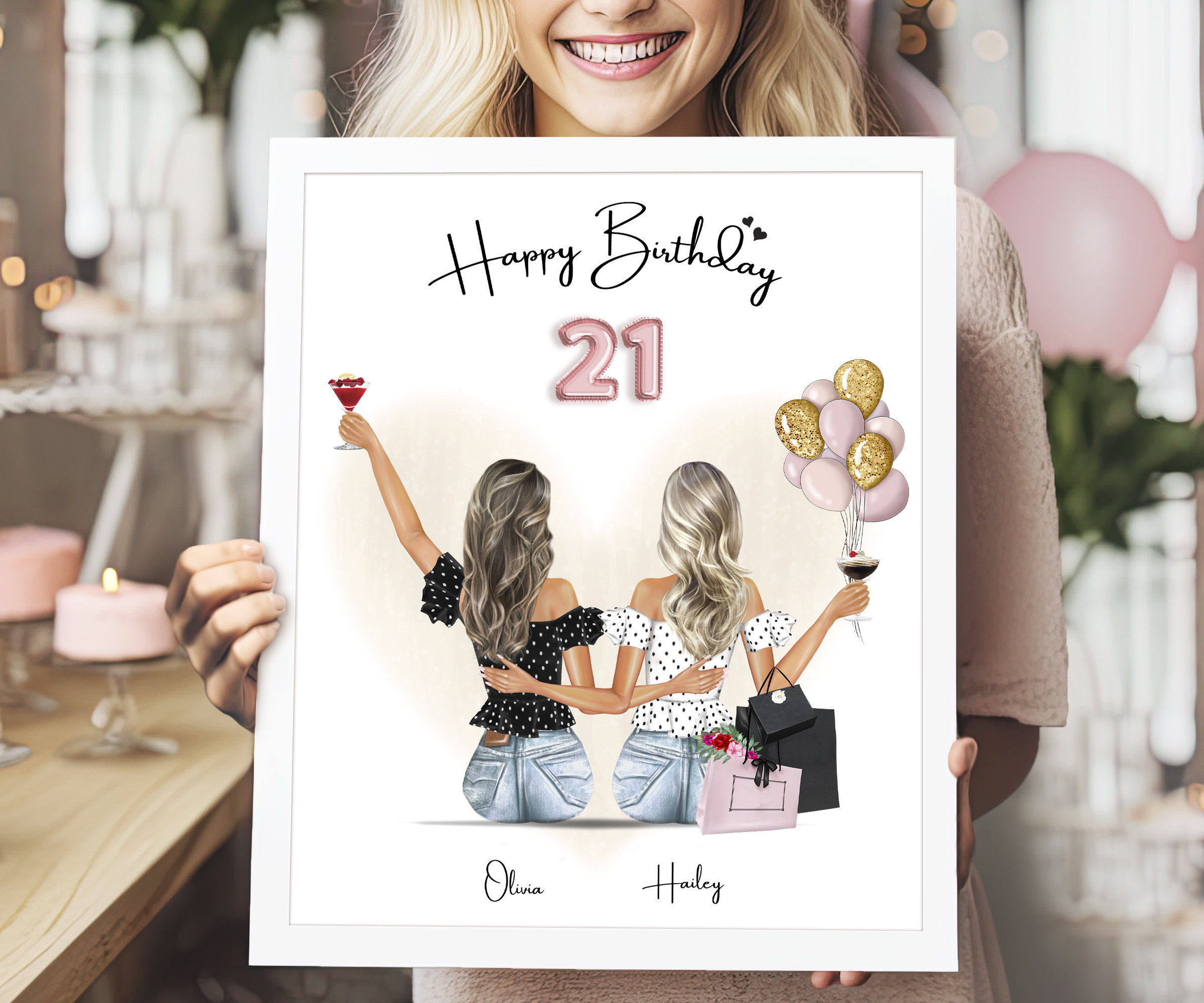 Tecanne Regali per il 21° compleanno per lei, cesti regalo di buon  compleanno per le tue migliori amiche, sorelle, figlie, migliori idee  regalo per