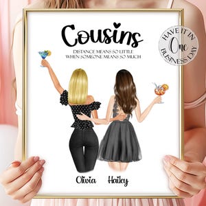 Cousins Gifts Customizable Cousin Picture Gift Custom Cousin Portrait Personalized Cousins Print Customized Cousin Drawing Birthday Gift