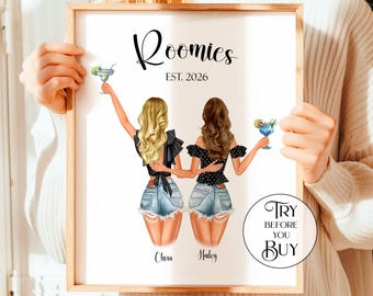 Custom Dorm Room Decor Roommate Gift Personalized Dorm Wall Art Dorm Poster Print College Apartment Decor For Girls Roomie Gift Idea