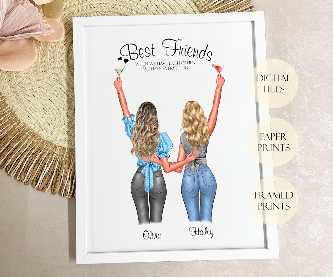 Best Friend Art Print Best Friend Wall Art Best Friend Gift Etsy
