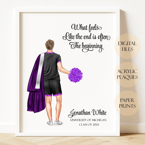 Senior Gifts Male Cheerleaders Gift Senior Night Gift Cheerleader Graduation Print Cheerleader Graduation Gift Cheerleader Graduate Gifts