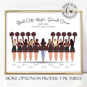 Custom Cheerleading Gift Cheer Team Illustration Cheer Team Gift Cheer Coach Gift Custom Cheer Gift Personalized Cheer Gift For Team In Bulk