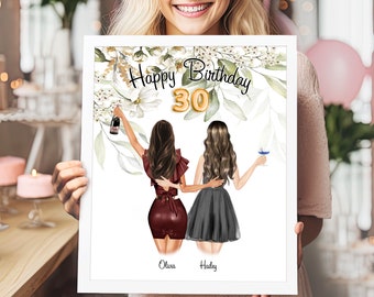 30 Geburtstagsgeschenk für Sie Beste Freundin Geburtstagsgeschenke für Frauen 30. Geburtstag Personalisierte Geburtstagsgeschenkidee Schwester Geburtstagsgeschenk für Sie