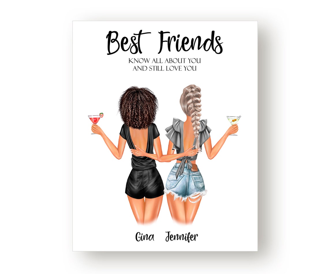 CANVAS Best Friend Gifts Friendship Print Best Friend Etsy