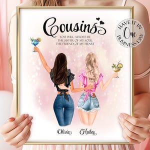 Birthday Cousins Gift Custom Cousin Gift For Christmas Cousin Birthday Gift From Cousin Personalized Gift For Cousin Present Cousins Print