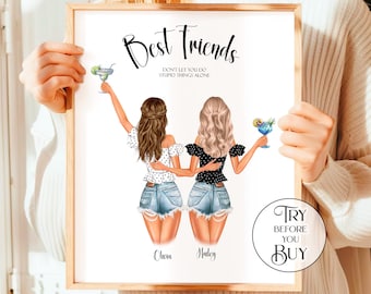 Custom Friend Print - Personalized Friendship Wall Art