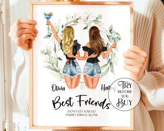 Affordable Gifts For Her, Custom Best Friend Gift Under 20, Personallized Decor Wall Art