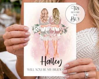 Bridesmaid Proposal Gifts Personalized Will You Be My Maid Of Honor Card