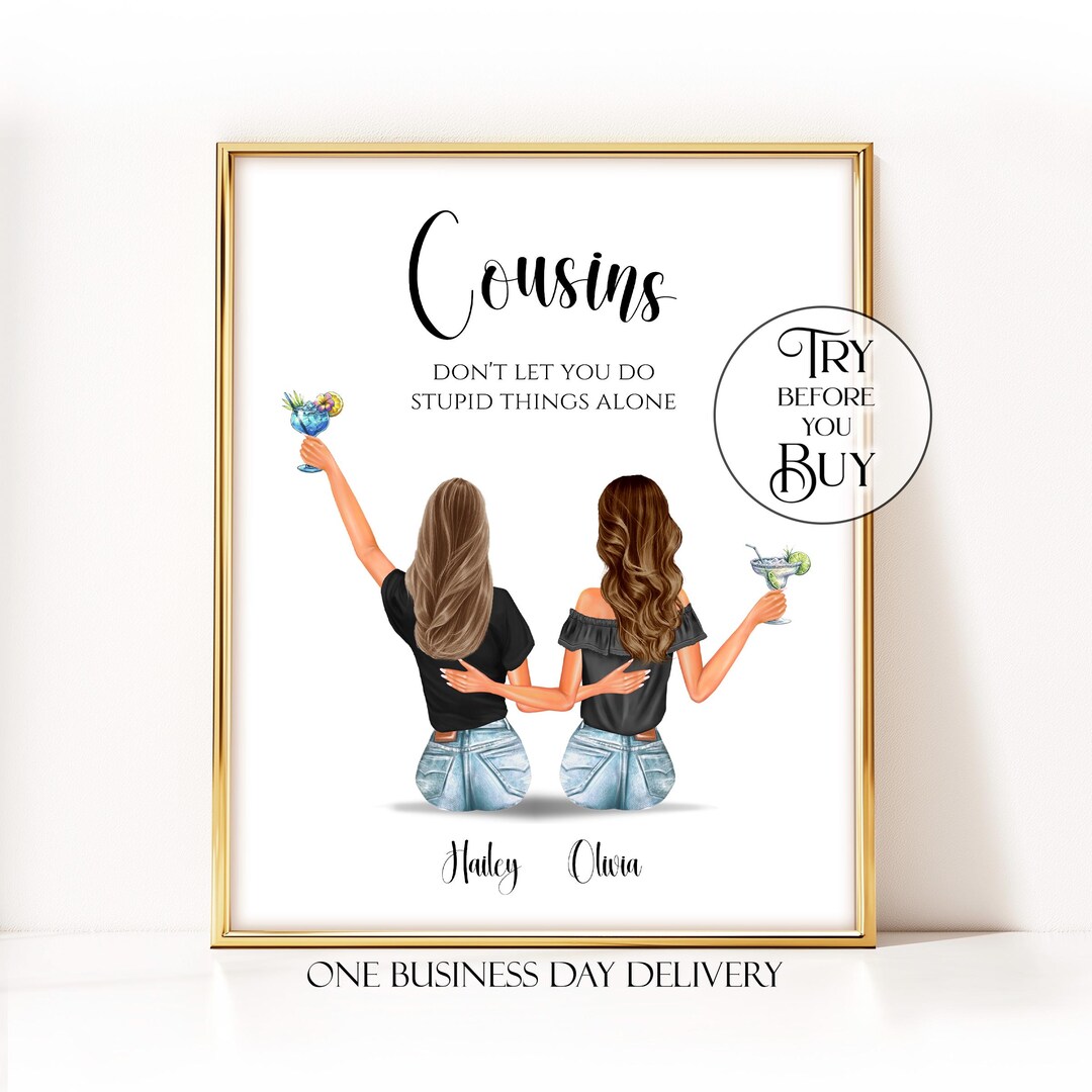 Custom Cousin Birthday Gift for Her, Personalized Cousin Gift Print ...