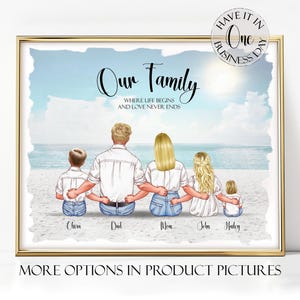 Personalized Gifts Family Gift Personalized Family Print Custom Family Portrait With Pets Personalized Family Portrait Illustration Wall Art