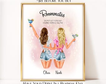 College Dorm Decor College Roommate Gift College Gift For Roommate Decor Personalized Roomate Gifts Roommate Sign Roomie Gift Roommate Print