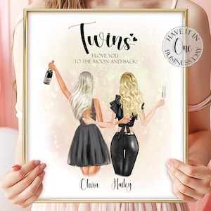 Cadeau jumelles pour fille Cadeau jumelles de la part d'une jumelle Cadeau fille jumelle pour jumelle Cadeau d'anniversaire jumelle Anniversaire fille jumelle Cadeau pour jumelles Cadeau personnalisé