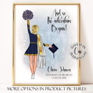 Personalized Cheerleader Graduation Print Cheerleader Graduation Gift Cheerleader Gift Custom Graduation Print Senior Cheer Graduation Gift