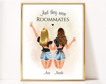 Dorm Decor For College Girls Custom Roommate Gift Personalized Roommate Decor Dorm Essentials Roomie Gifts College Girl Wall Art Prints
