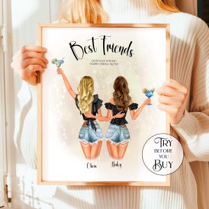 Best Friend Gifts For Her Birthday - Custom Portrait Gift