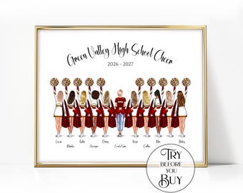 Cheer Gifts For Team In Bulk Cheer Team Gift Cheerleader Gifts Cheerleading Gift Cheer Picture Cheerleader Print Cheer Team Picture Cheer