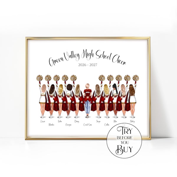 Cheer Gifts For Team In Bulk Cheer Team Gift Cheerleader Gifts Cheerleading Gift Cheer Picture Cheerleader Print Cheer Team Picture Cheer