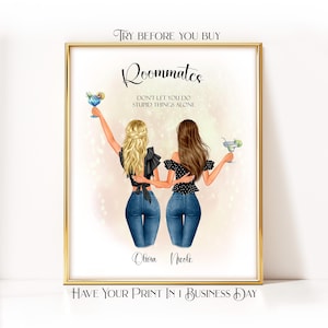 Regalo para compañero de cuarto universitario, letrero para compañero de cuarto, regalos para compañero de cuarto, decoración para compañero de cuarto, regalo para compañero de cuarto, decoración de dormitorio para chicas universitarias, decoración para compañero de cuarto, impresión para compañero de cuarto