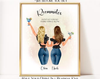 College Roommate Gift Roommate Sign Roomate Gifts For Roommate Decor Roomie Gift Dorm Decor For College Girls Roomate Decor Roommate Print