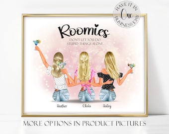 Custom Dorm Room Decor Roommate Wall Art Personalized Dorm Poster College Apartment Decor For Girls Roomie Print For College Dorm Wall Art