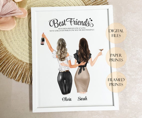 Custom Best Friend Gift Friendship Gift 3 Best Friends Print Three