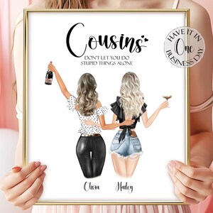 Personalized Gifts For Cousin Birthday Cousin Gift For Her Cousins Print Gift For Cousin Bday Gift From Cousin Gift For Girl Cousin Portrait