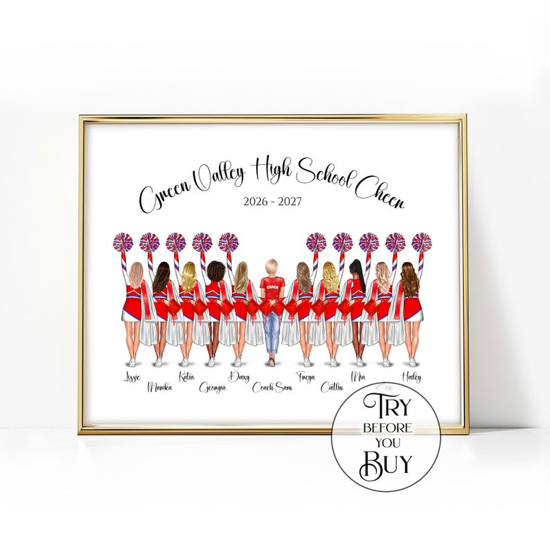Cheer Gift Personalized Cheerleader Print Personalized Cheerleader Gift Cheer Friend Gift Cheerleader Poster Cheer Team Gift Custom Picture