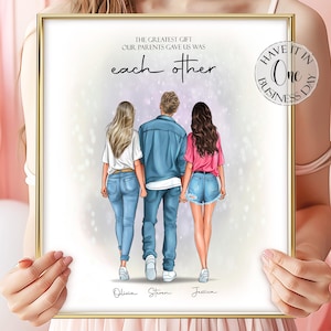 Custom Sibling Gift Personalized Gift For Siblings Portrait Customized Brother Sister Gift From Brother Sibling Birthday Gift Sister Brother